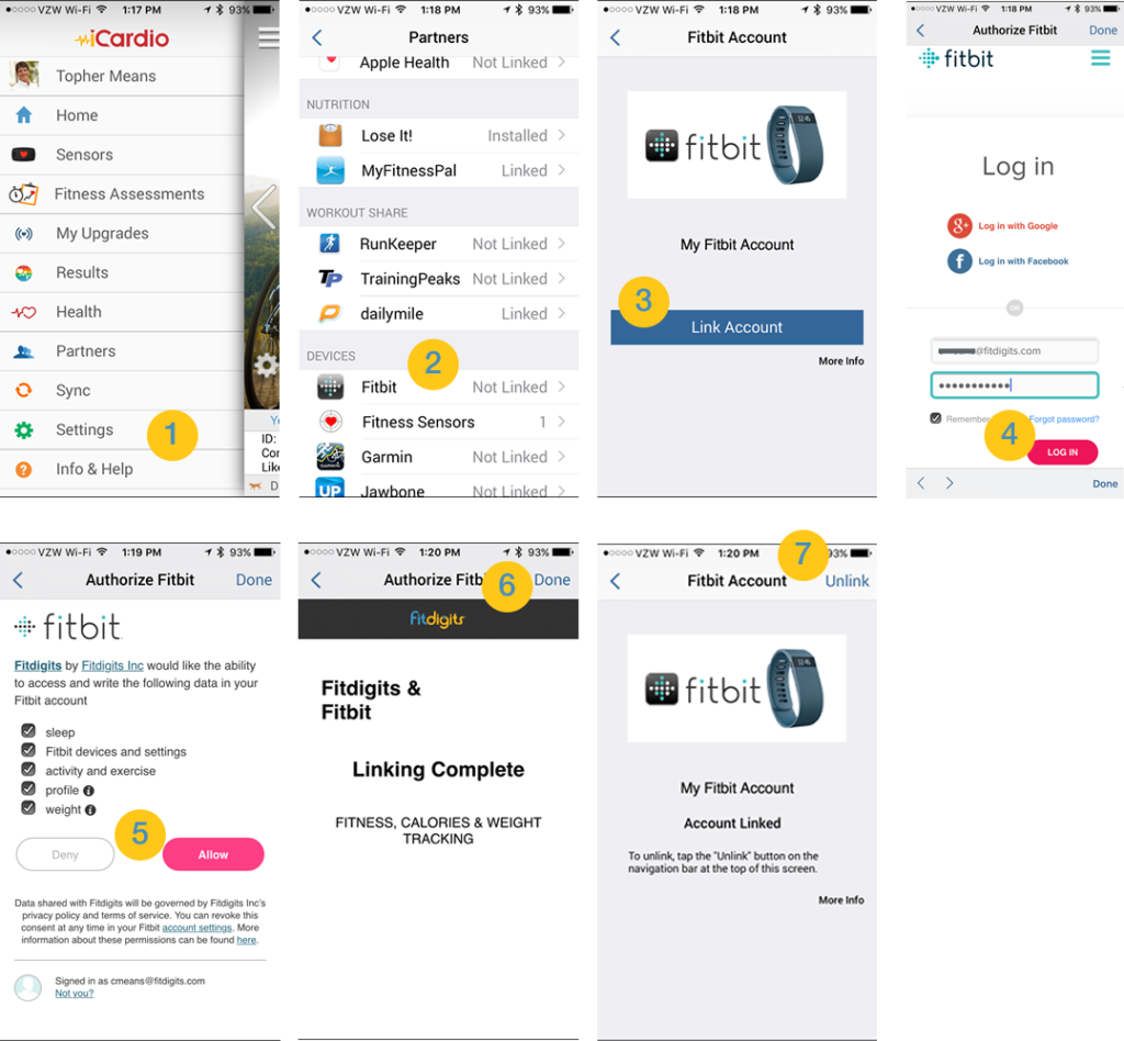 Fitdigits and Fitbit Linking