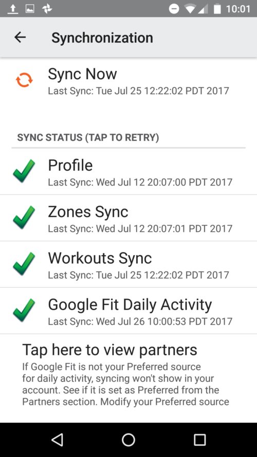 problems with fitday sync